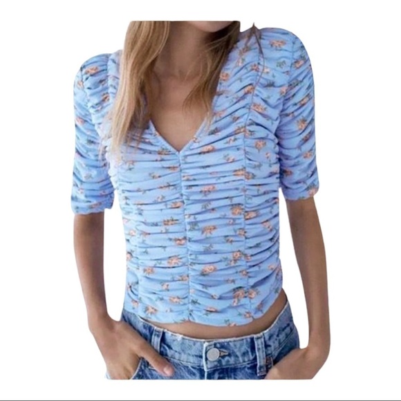 𝅺ZARA women's top Floral printed top - Picture 1 of 10